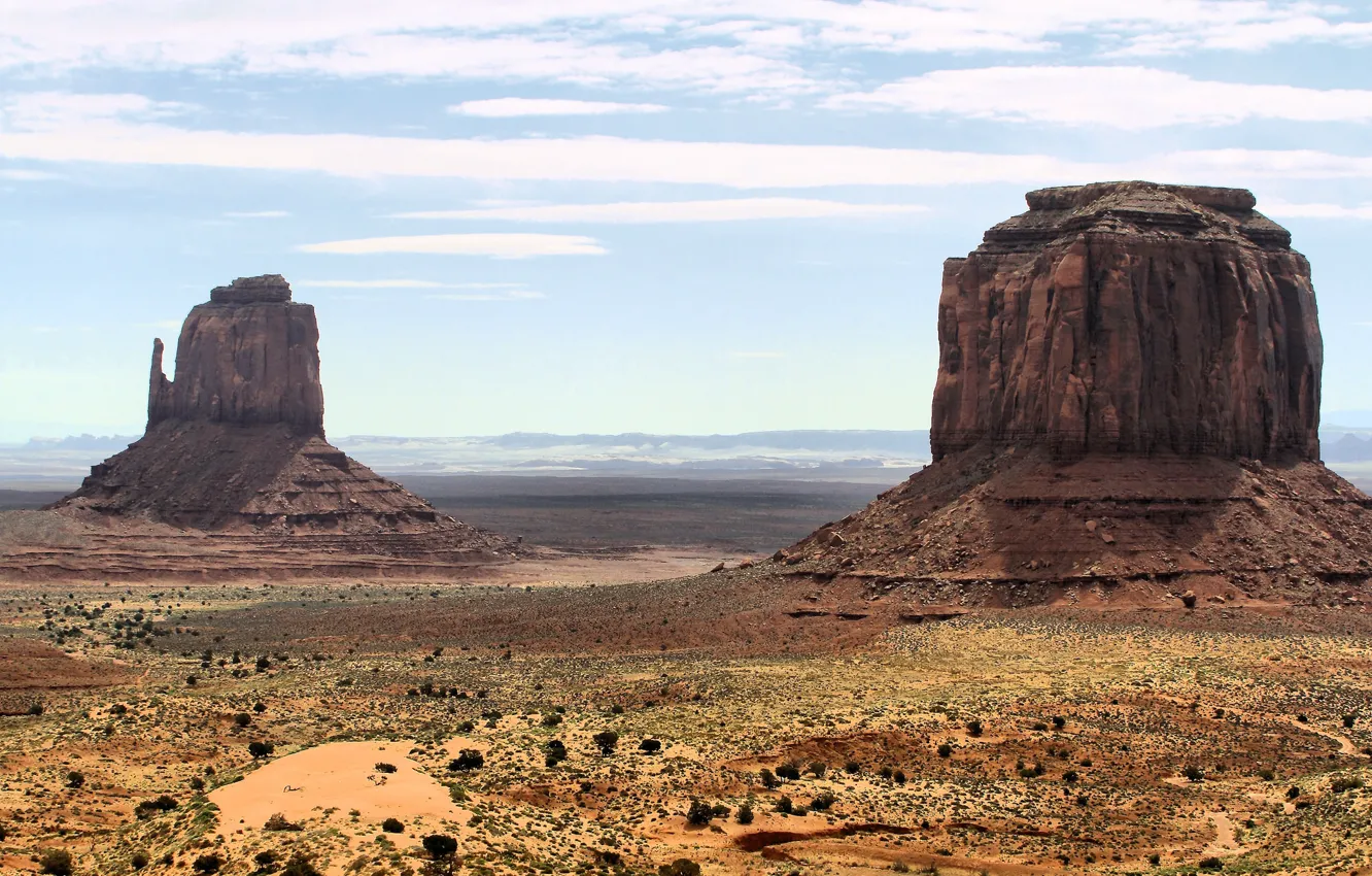 Фото обои песок, небо, горы, пустыня, Юта, Monument Valley, Долина монументов