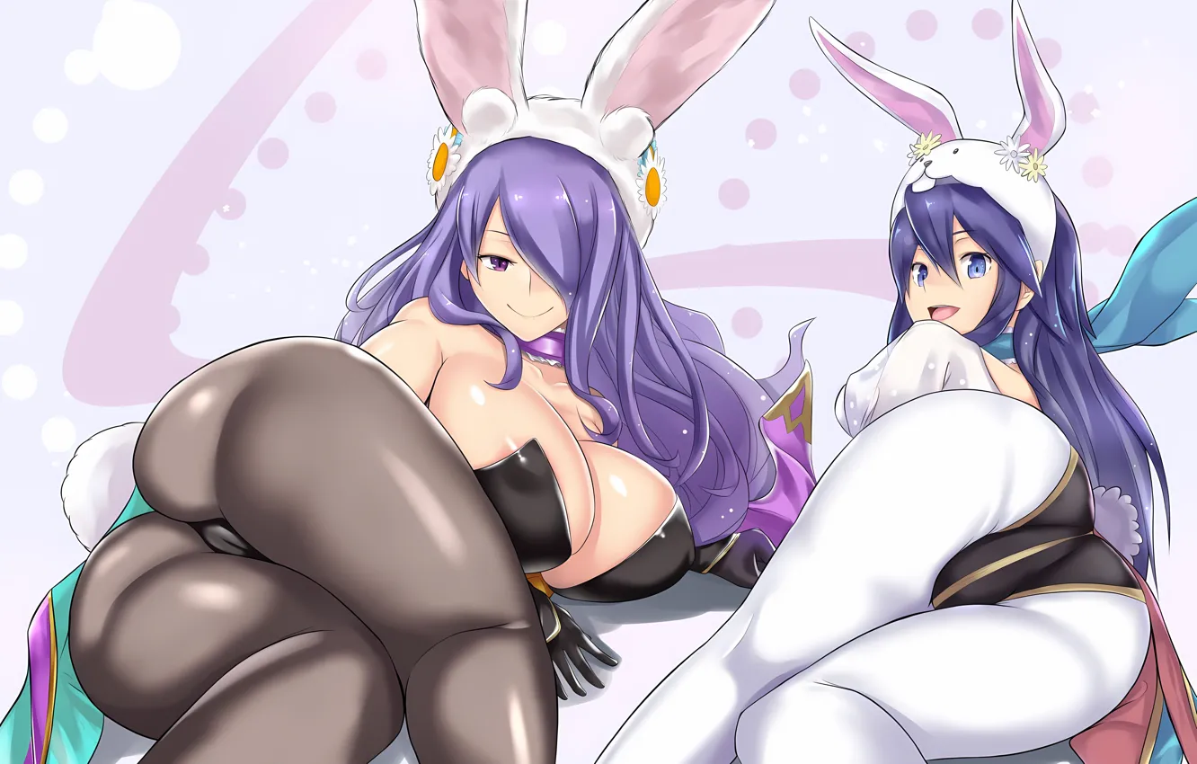 Фото обои sexy, ass, cleavage, long hair, girls, boobs, anime, beautiful