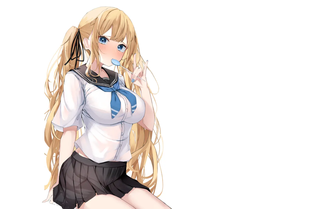 Фото обои sexy, Anime, boobs, pretty, skirt, uniform, school girl