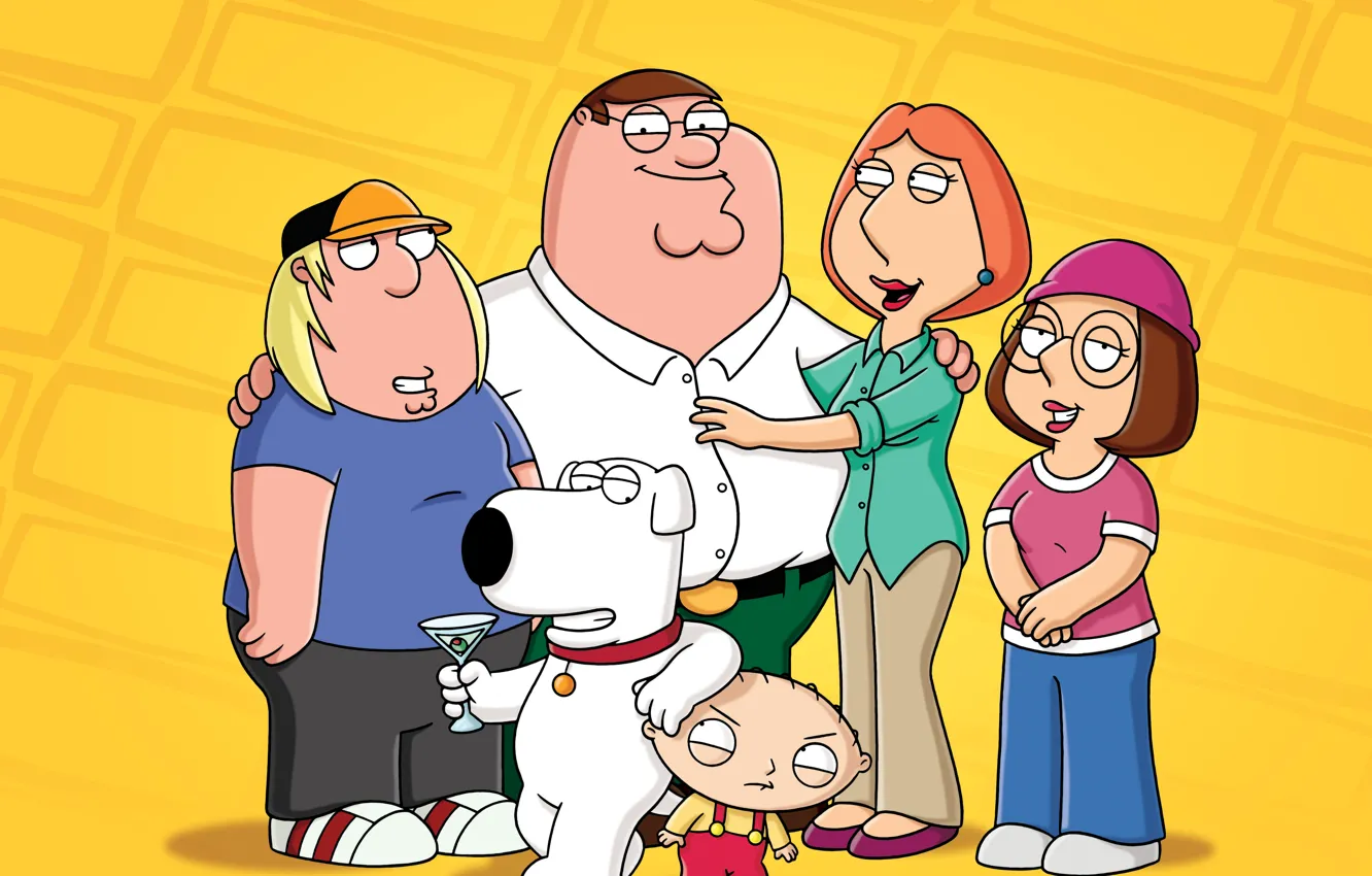 Фото обои Гриффины, Family Guy, Peter, Chris, Lois, Brian, Meg, Stewie