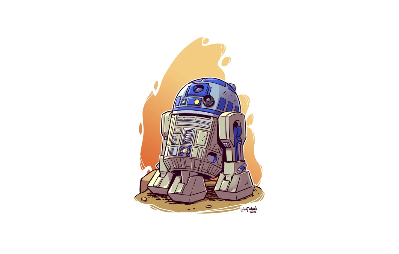 Фото обои R2D2, Star wars, Derek Laufman