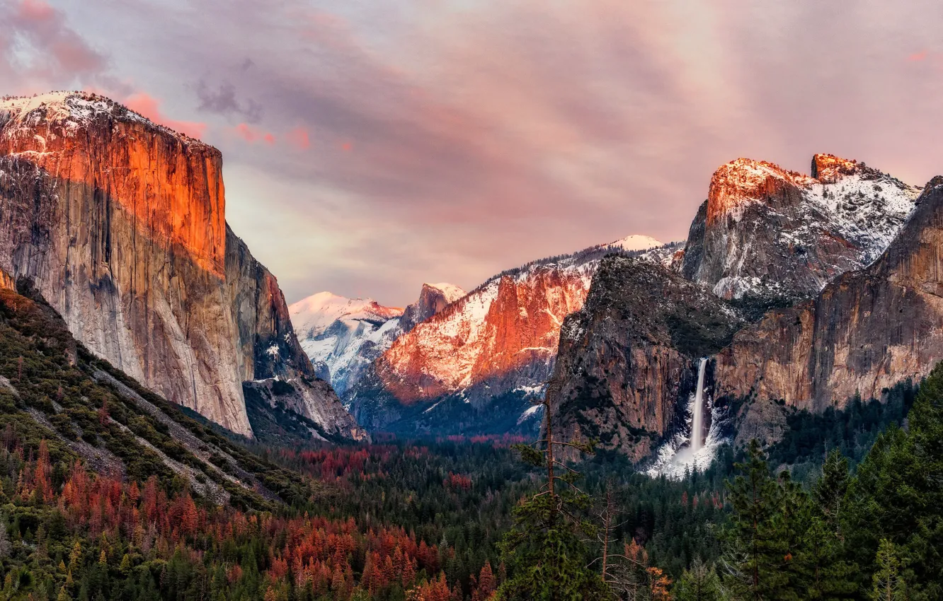Фото обои горы, природа, Yosemite, Late Afternoon