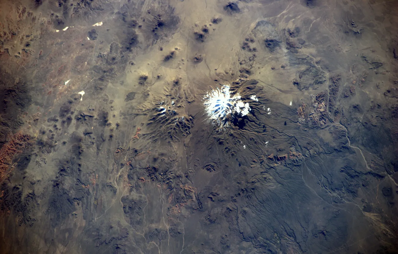 Фото обои Chile, volcano, Earth from space