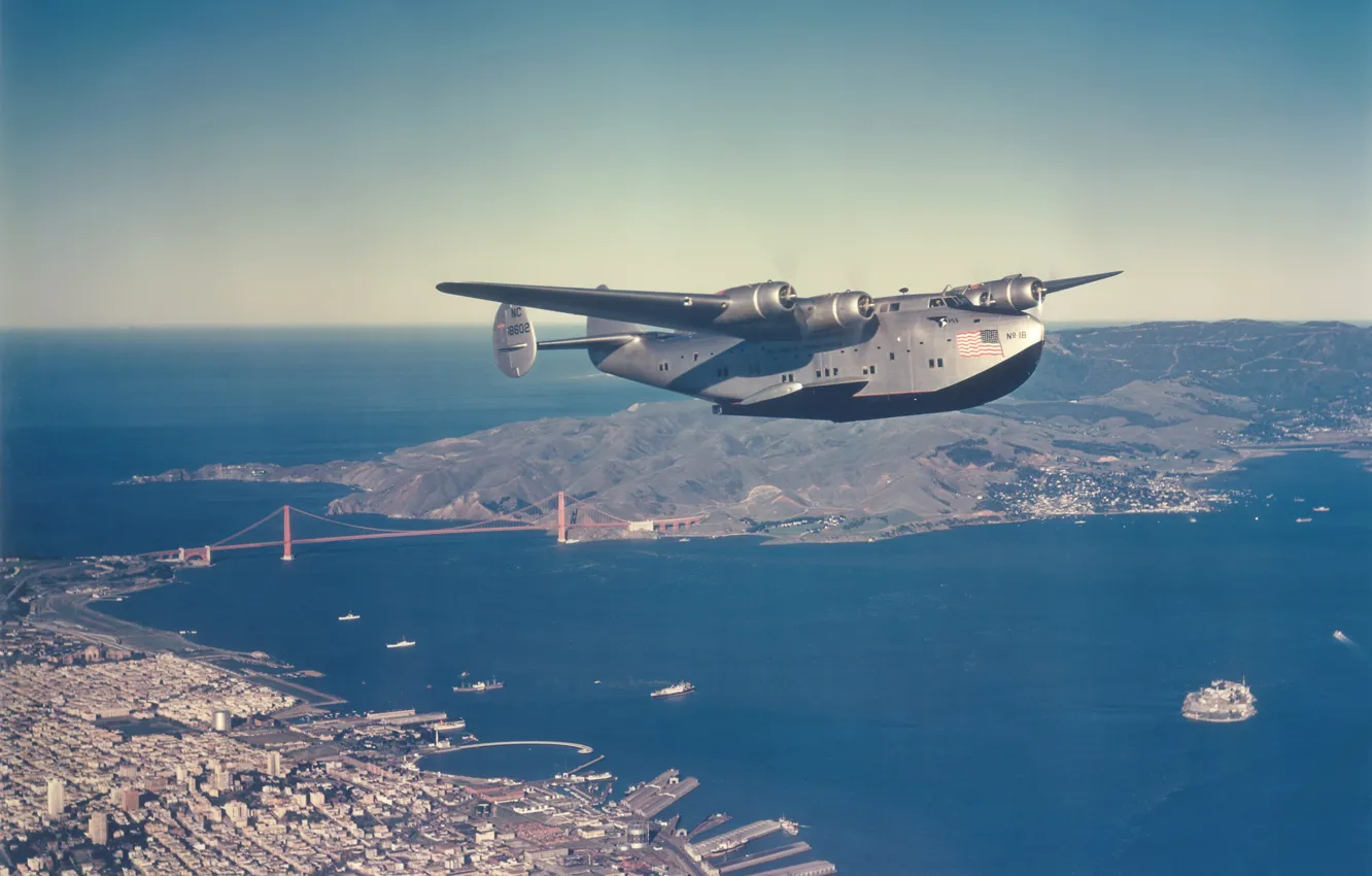 Фото обои san francisco, golden gate, Pan American Airways