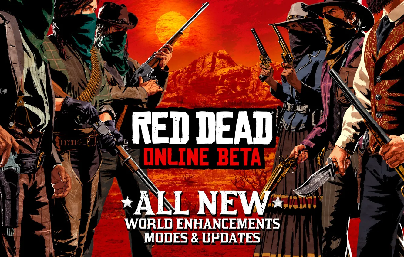 Фото обои бандиты, кавбои, Red Dead Redemption 2, Red Dead Online