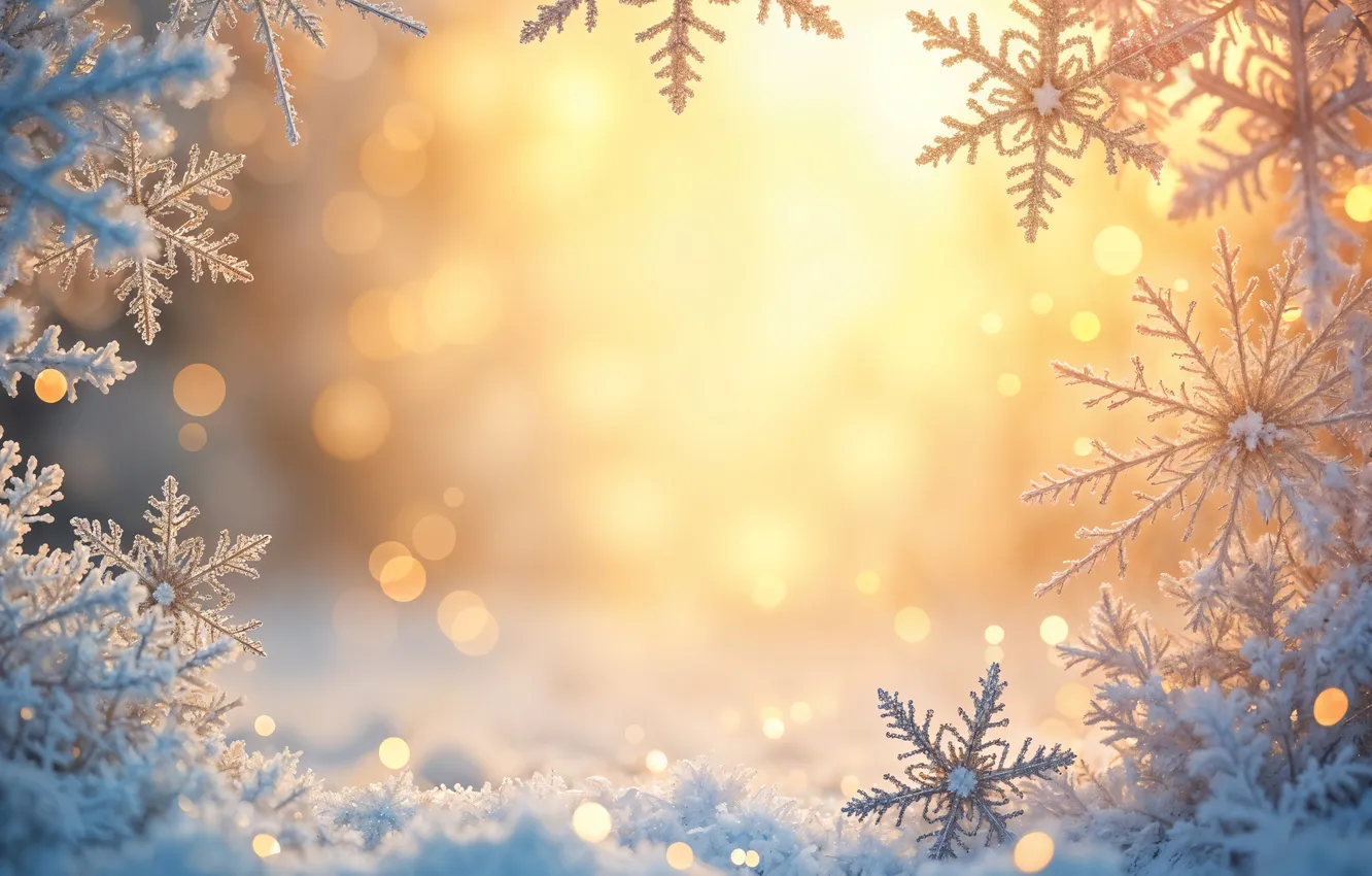 Фото обои зима, снег, снежинки, фон, Рождество, Новый год, Christmas, winter