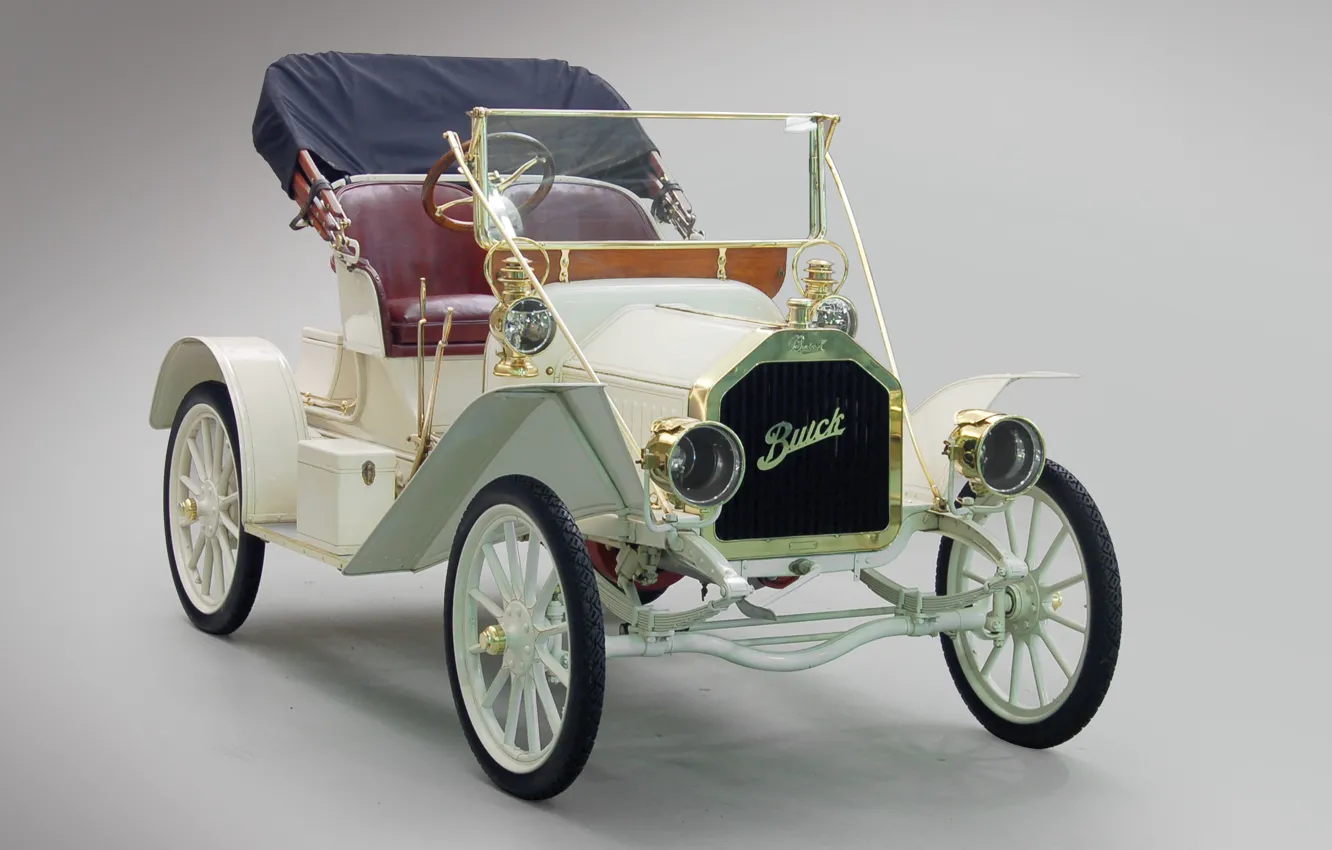 Фото обои белый, ретро, кабриолет, Buick, Touring Runabout, 1908, Model 10