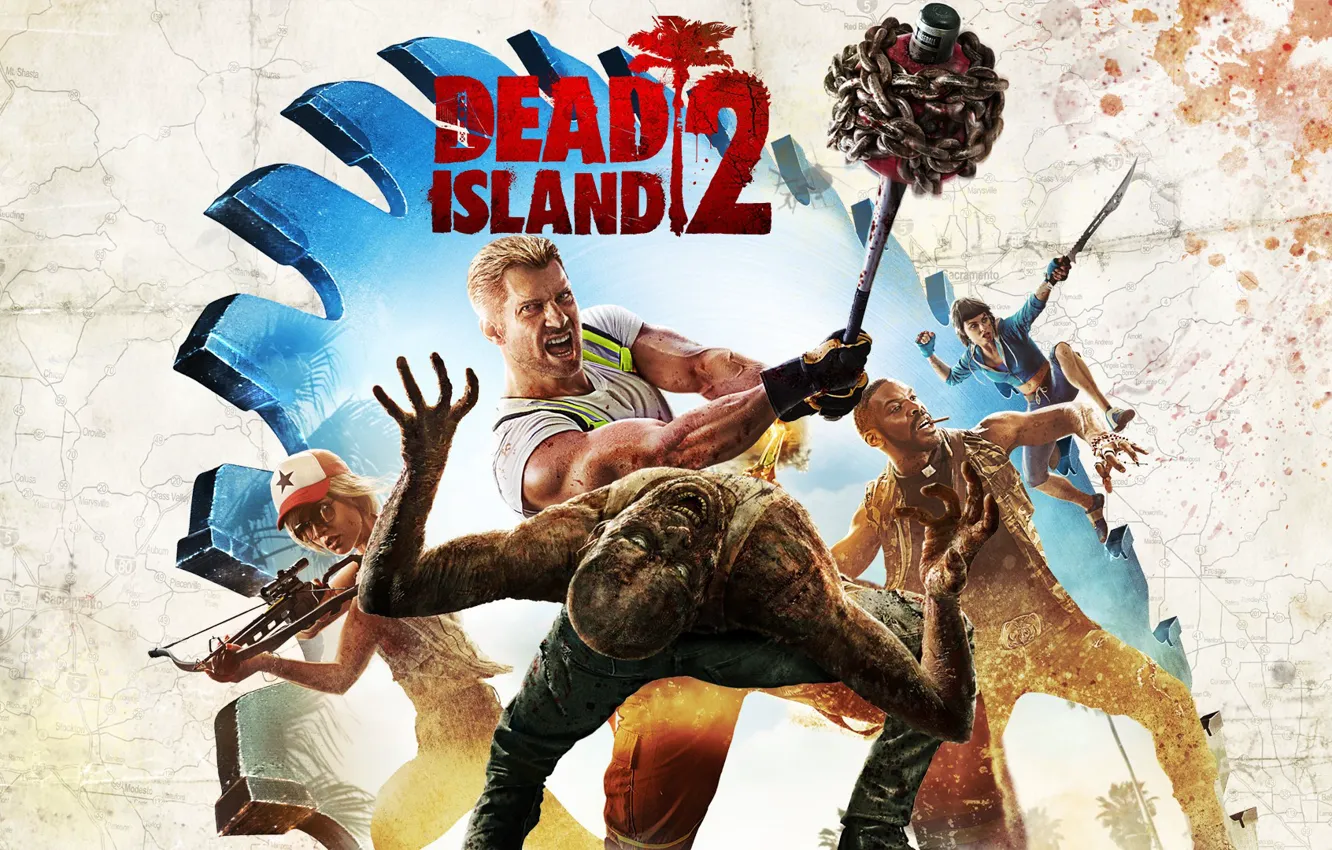 Фото обои sword, zombie, game, machete, blade, Dead Island, arrow, crossbow
