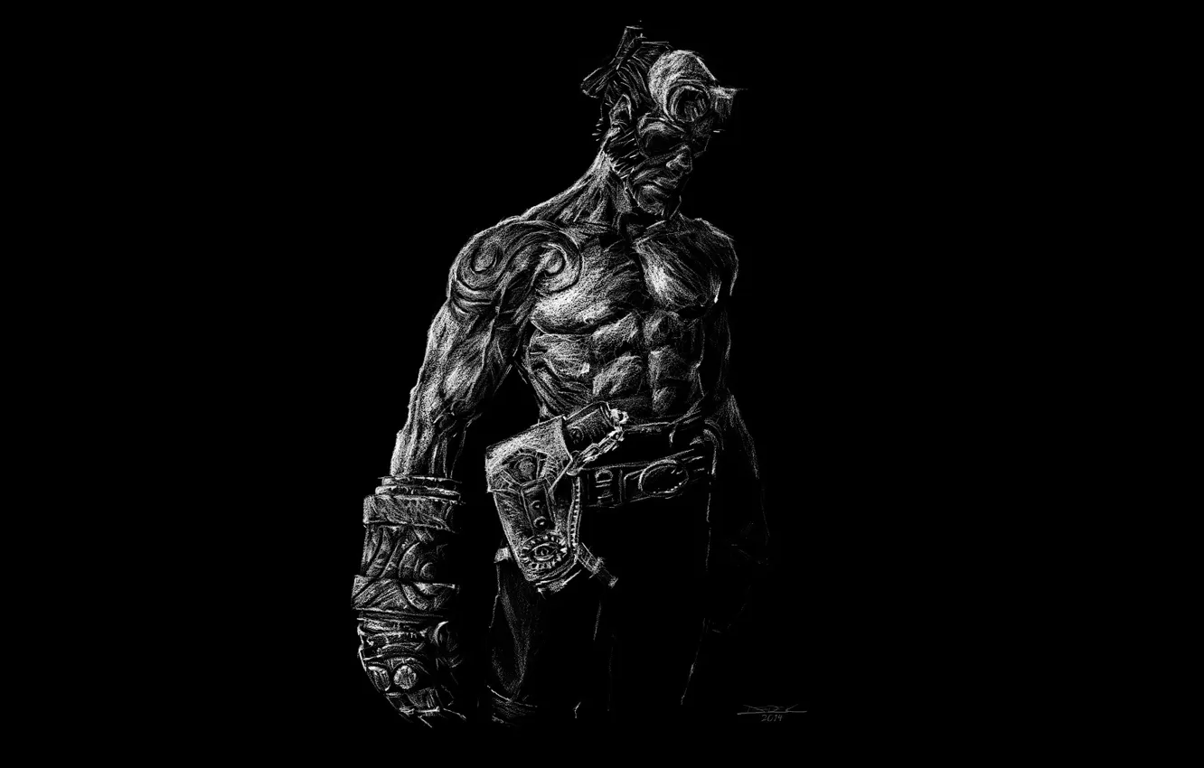 Фото обои монстр, мускулы, Hellboy