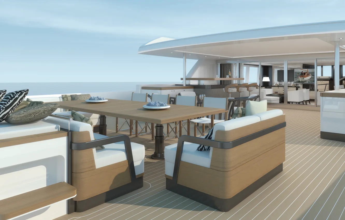 Фото обои luxury, yacht, motor, superyacht, Guido de Groot, extreme aft deck