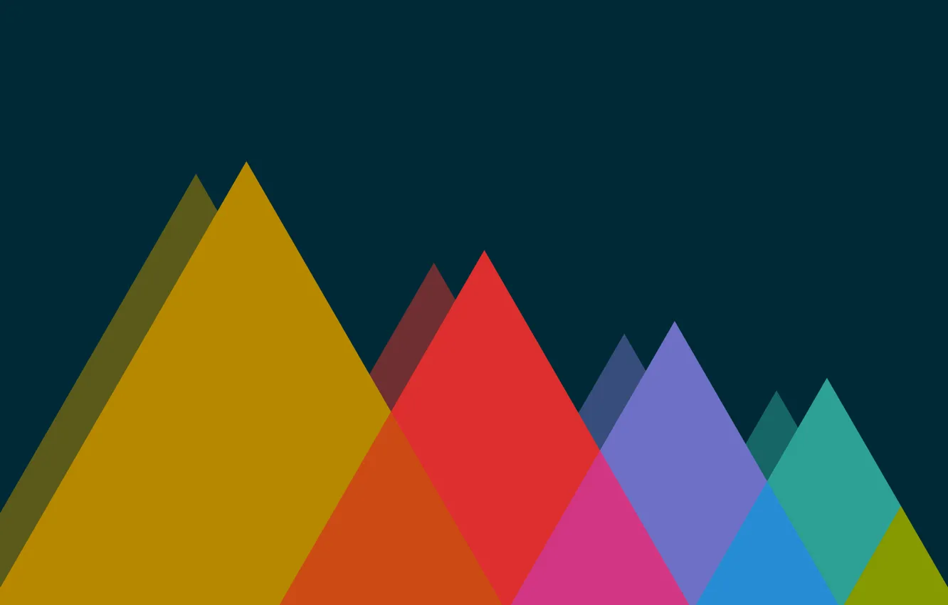 Фото обои Горы, Цвета, Color, Mountains, Темный фон, Треугольники