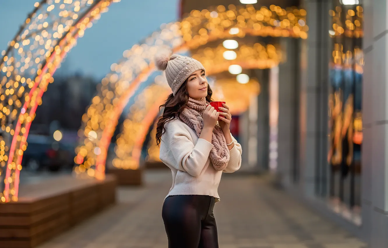 Фото обои light, girl, winter, pretty, Георгий Дьяков