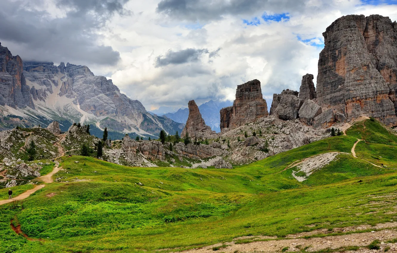 Фото обои облака, горы, скалы, красота, Италия, Italy, Доломитовые Альпы, Veneto