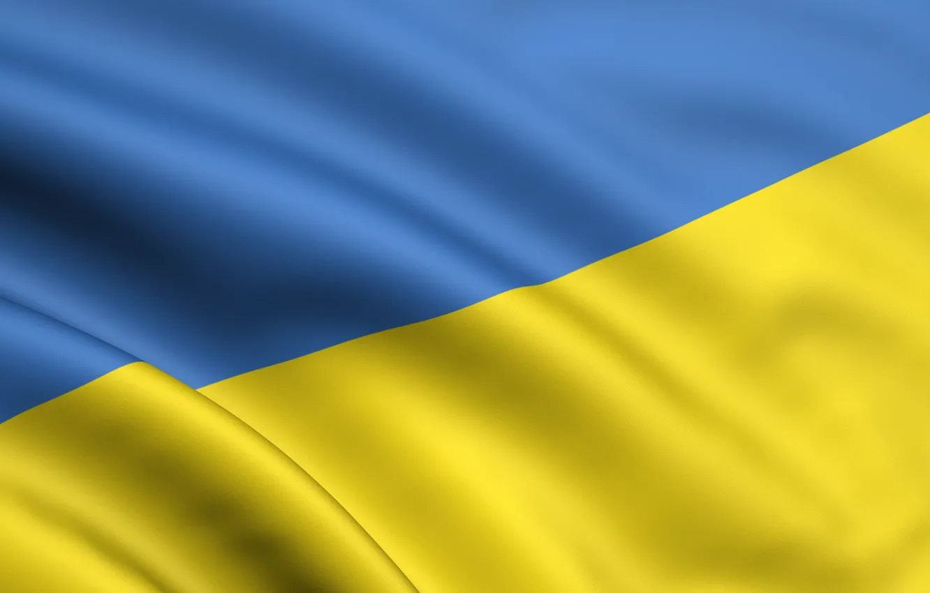 Фото обои Желтый, Синий, Флаг, Украина