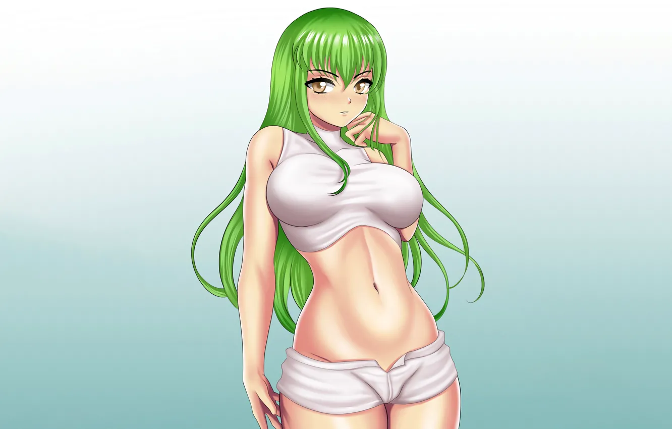 Фото обои girl, sexy, Code Geass, shorts, long hair, boobs, anime, beautiful