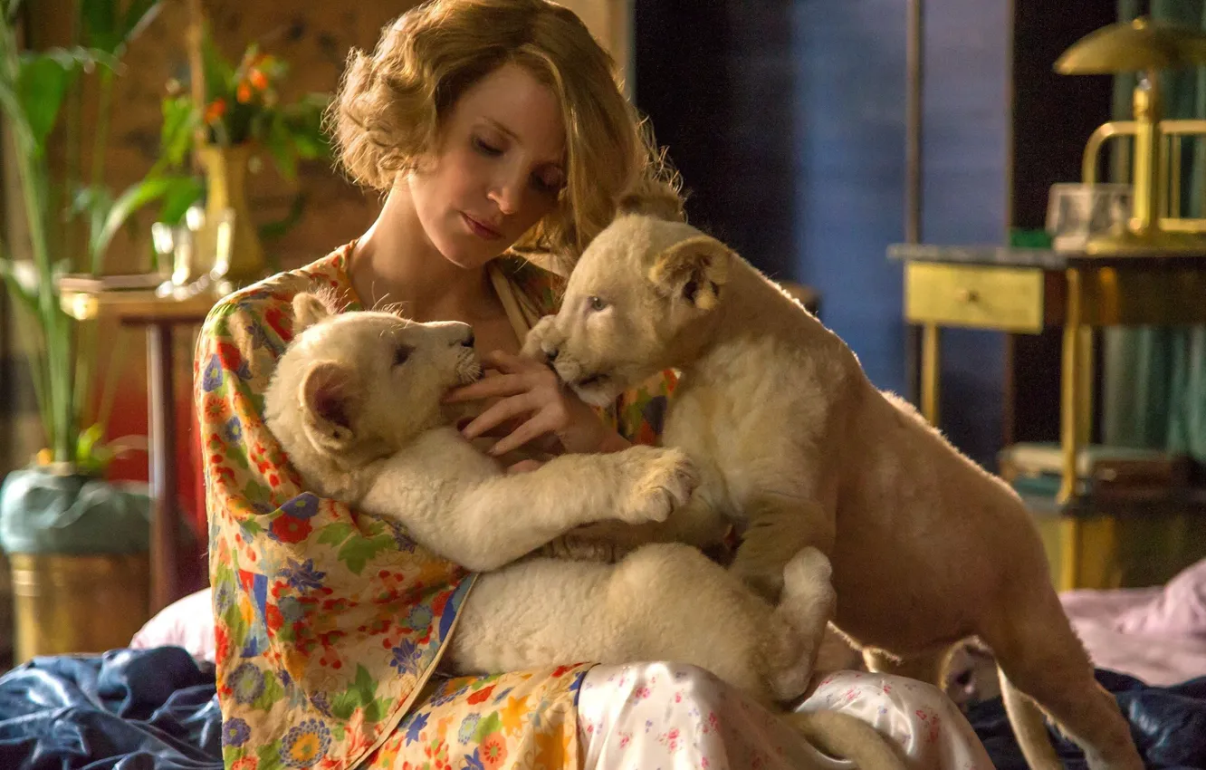 Фото обои cinema, lion, movie, film, Jessica Chastain, The Zookeeper's Wife