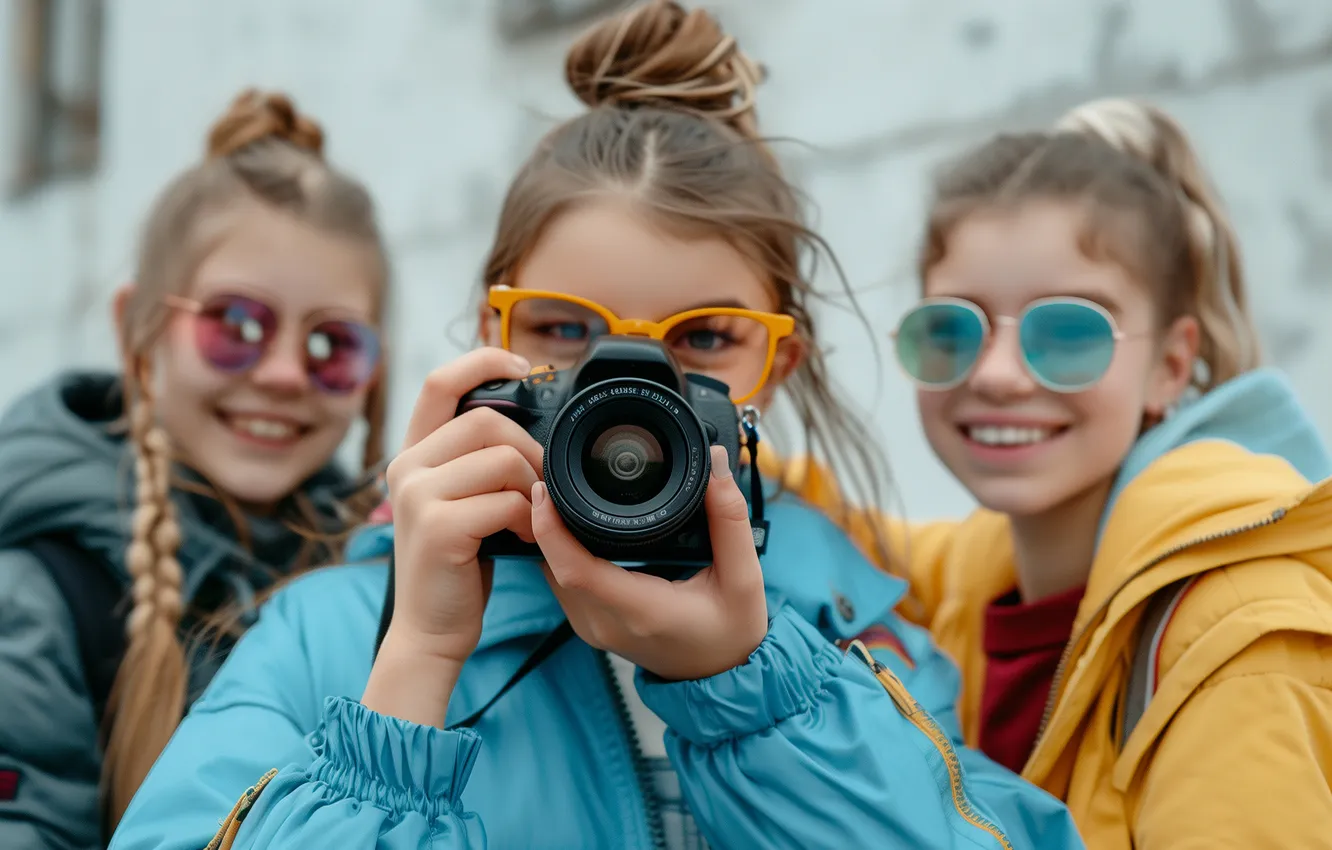 Фото обои girl, woman, Camera, ai art