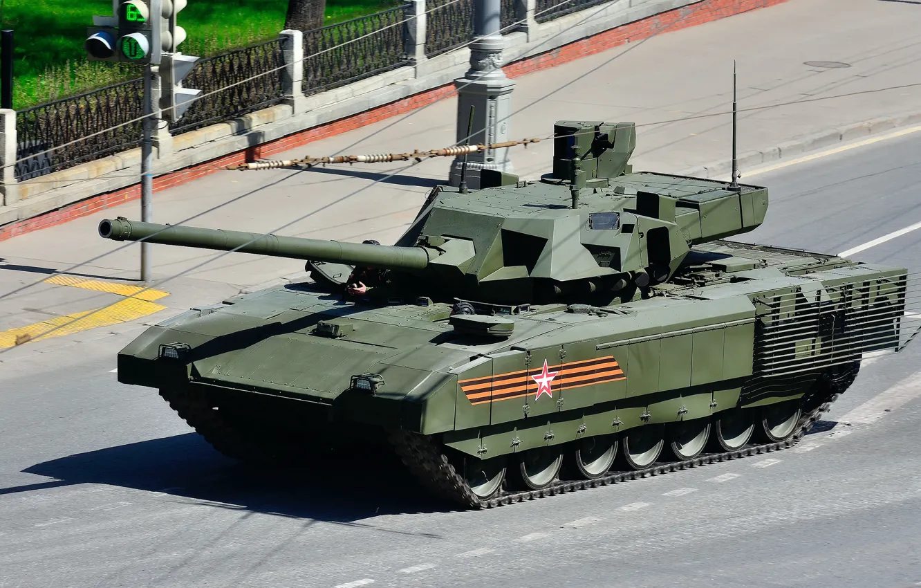Фото обои парад, красная площадь, бронетехника, боевой танк, Армата, Т-14