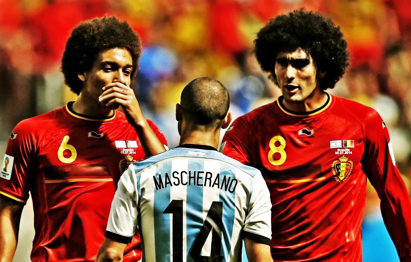 Фото обои Argentina, Belgium, Football, Brazil, Soccer, World Cup, FIFA, Mascherano