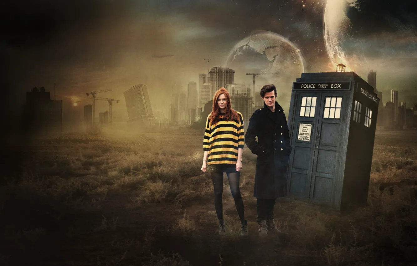 Фото обои Doctor Who, Matt Smith, Karen Gillan, Eleventh