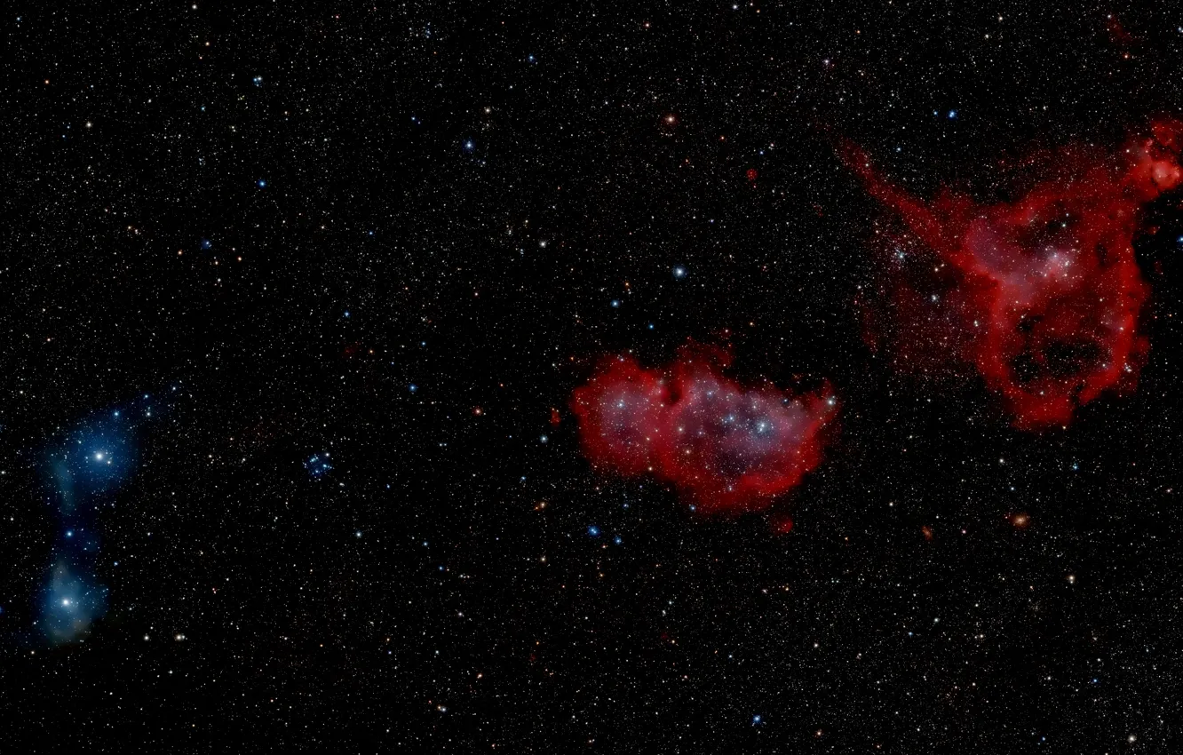 Фото обои Stars, Nebula, IC 1805, The Heart Nebula, Constellation of Cassiopeia, NGC 896, Sharpless 2-190, Melotte …
