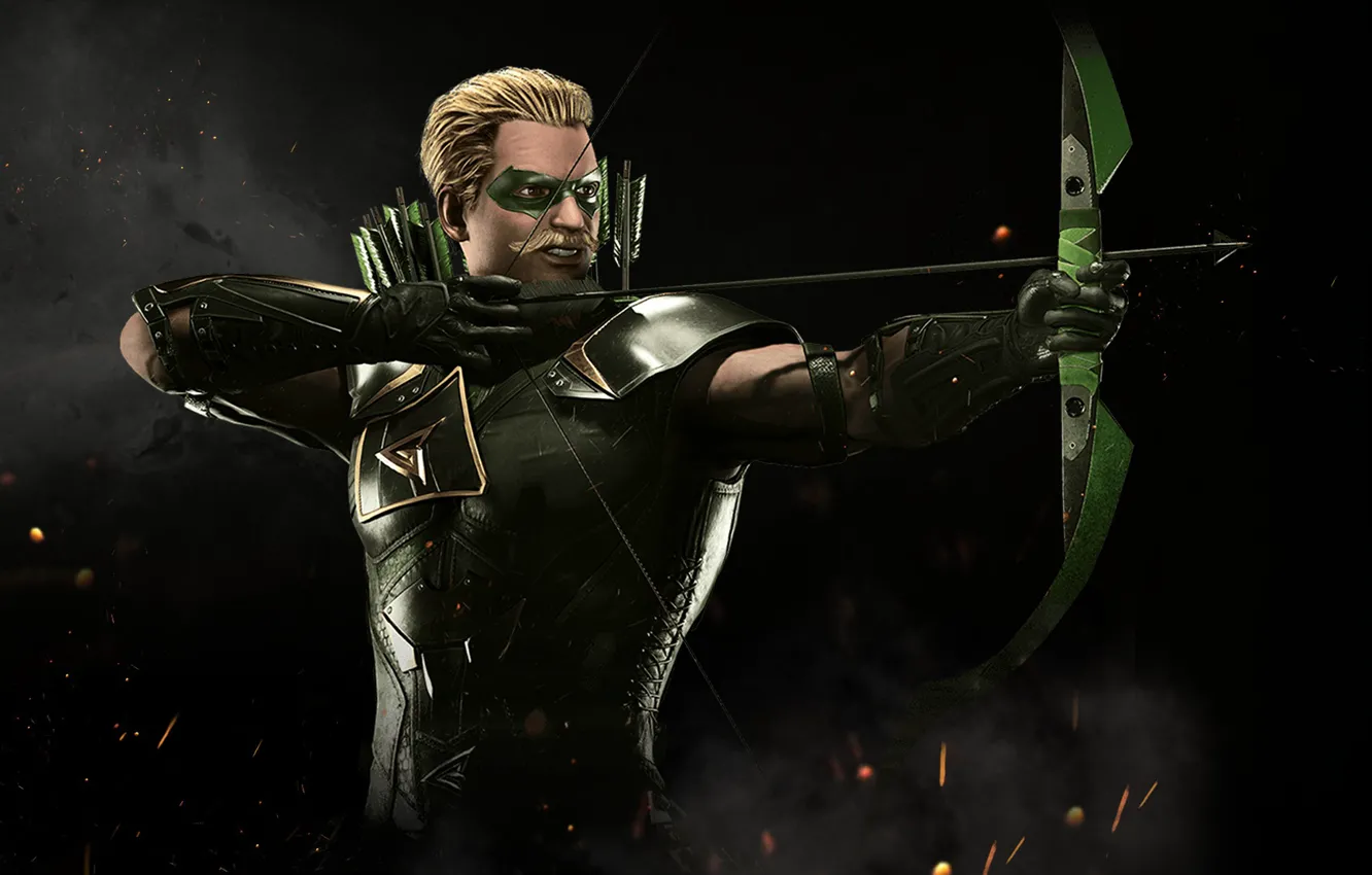 Фото обои bow, Green Arrow, Oliver Queen, archer, arrow, NetherRealm Studios, Injustice 2