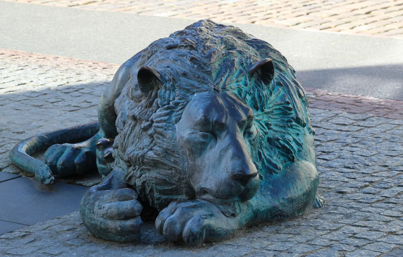 Фото обои lion, statua, monument