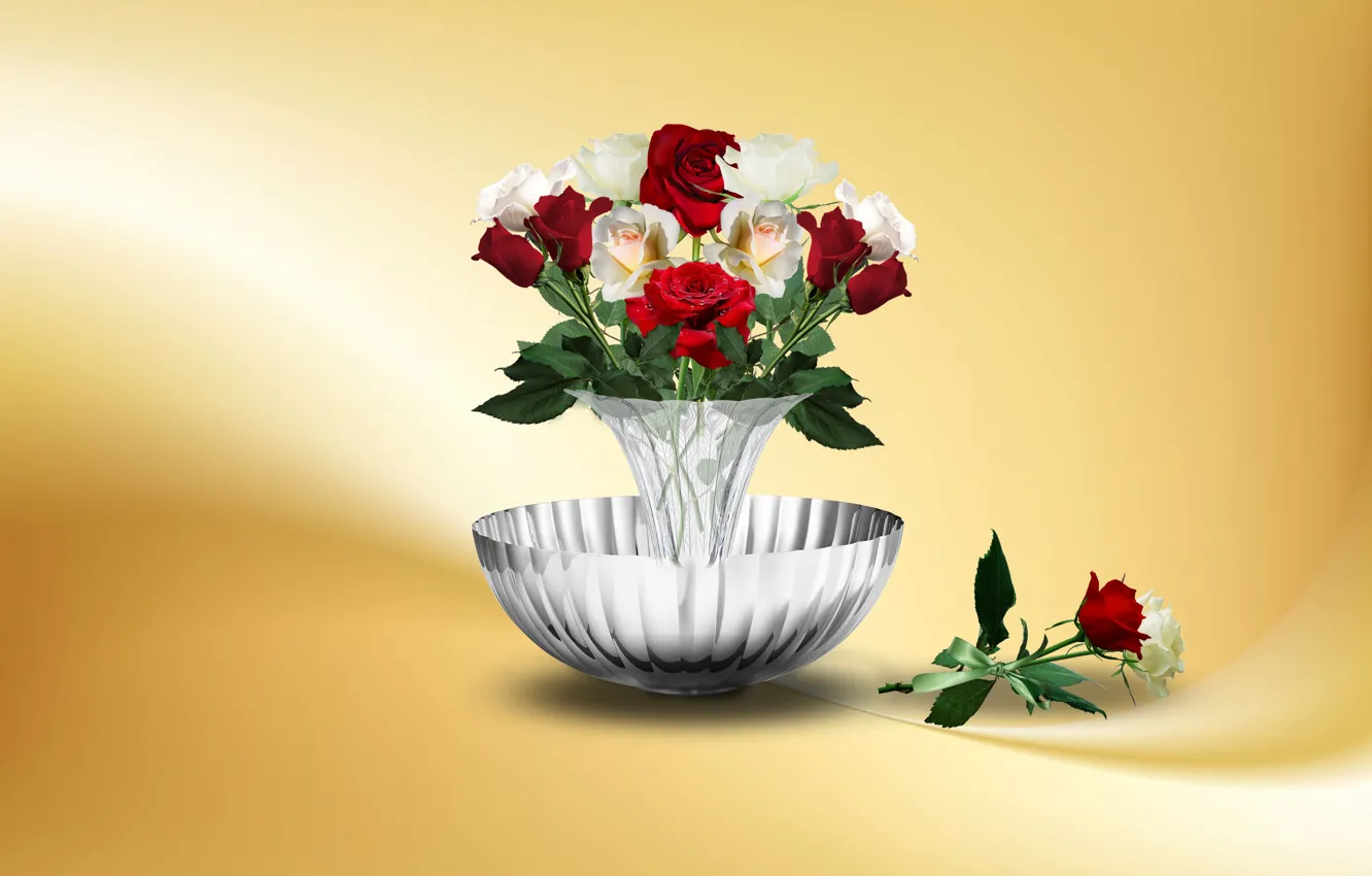 Фото обои bouquet, roses, romance, decoration