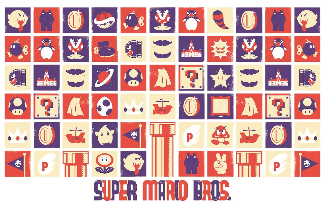 Фото обои Mario, Super Mario Bros, adaptation to widescreen