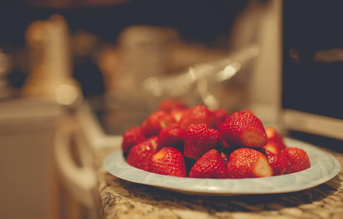 Фото обои ягоды, клубника, красные