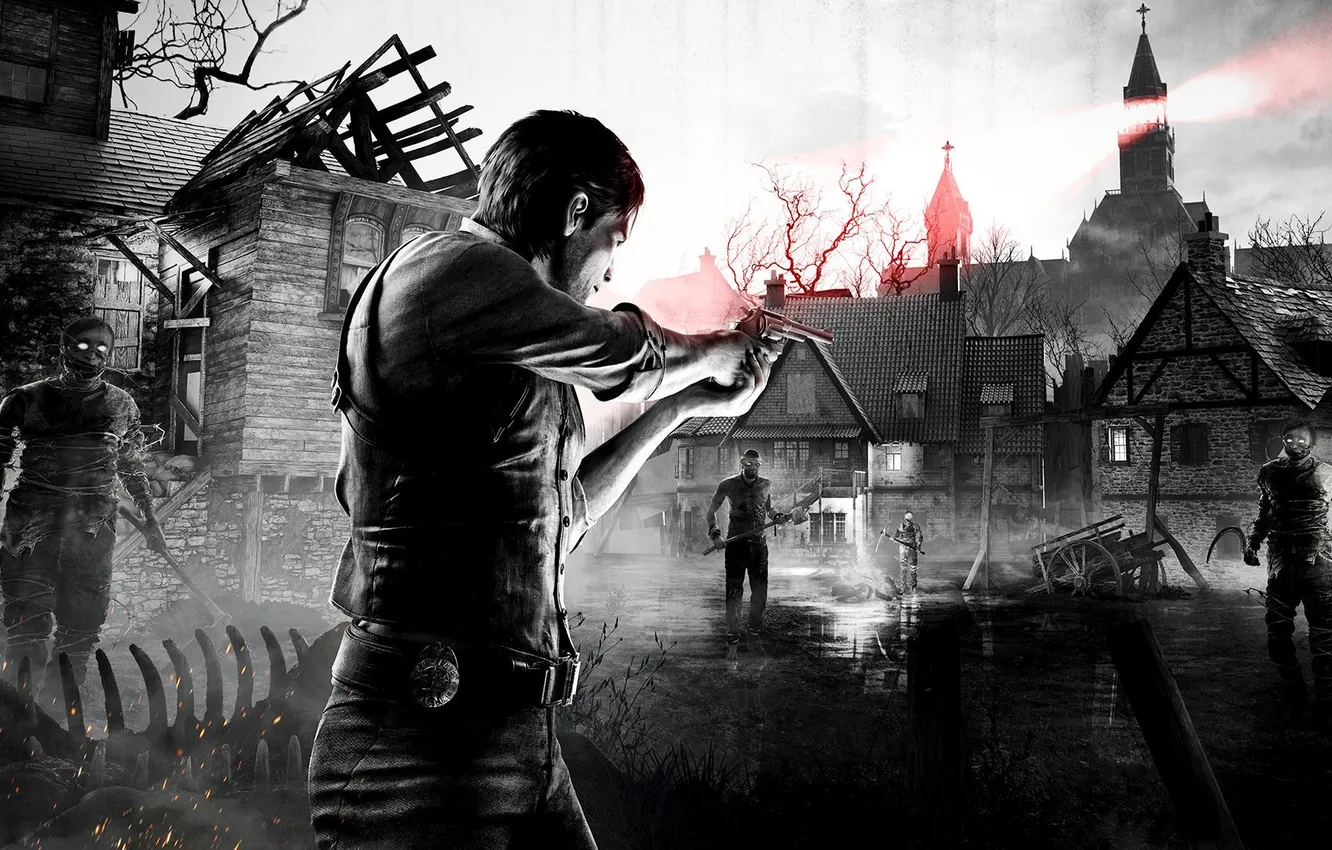 Фото обои маяк, проволока, деревня, зомби, мужчина, zombie, жетон, детектив