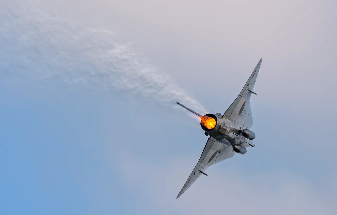 Фото обои Истребитель, Форсаж, SAAB, ВВС Швеции, Saab 35 Draken, ПТБ, Gdynia Aerobaltic 2019