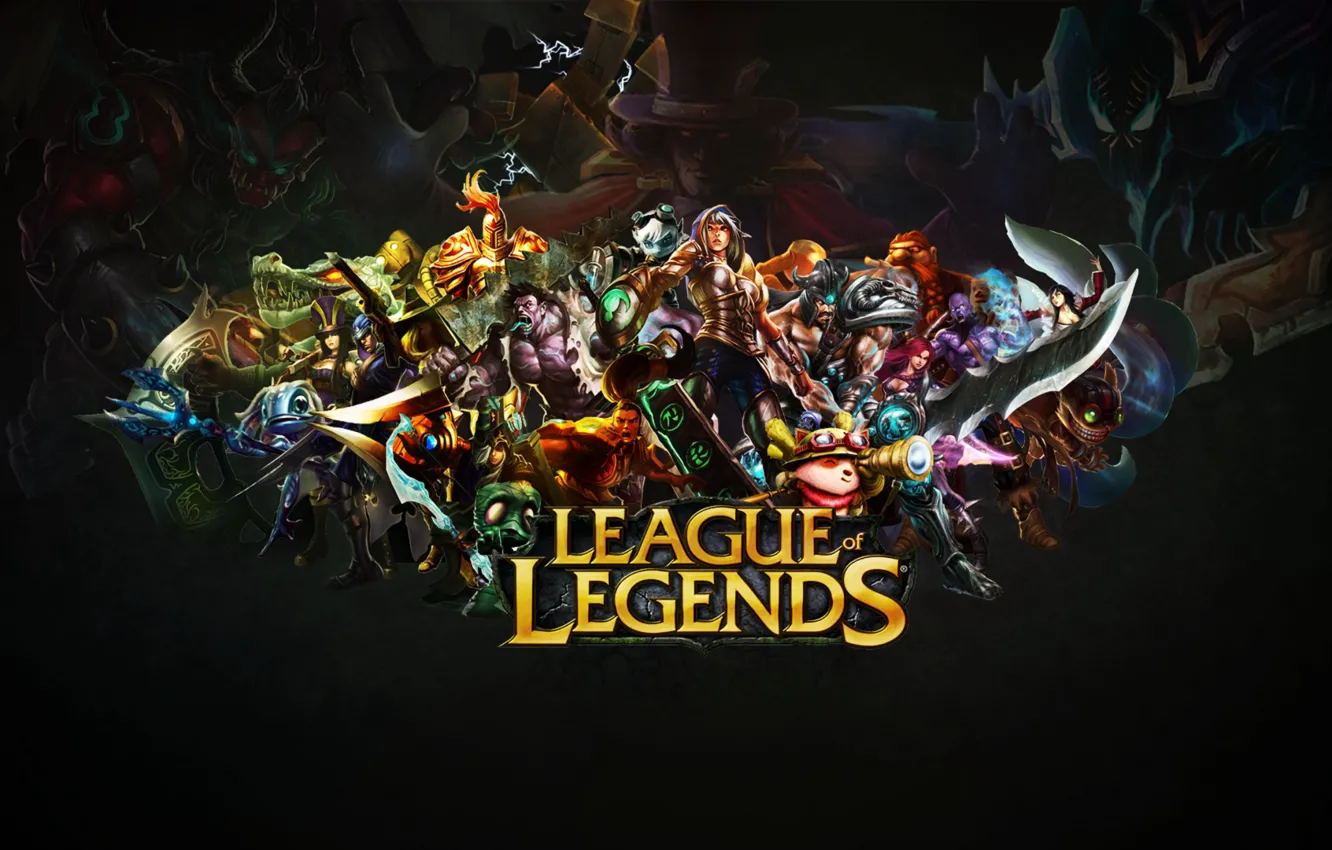 Фото обои фон, чёрный фон, персонажи, League of Legends, Лига Легенд