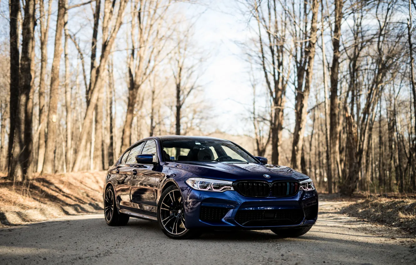 Фото обои BMW, Blue, Sight, F90, 3/4