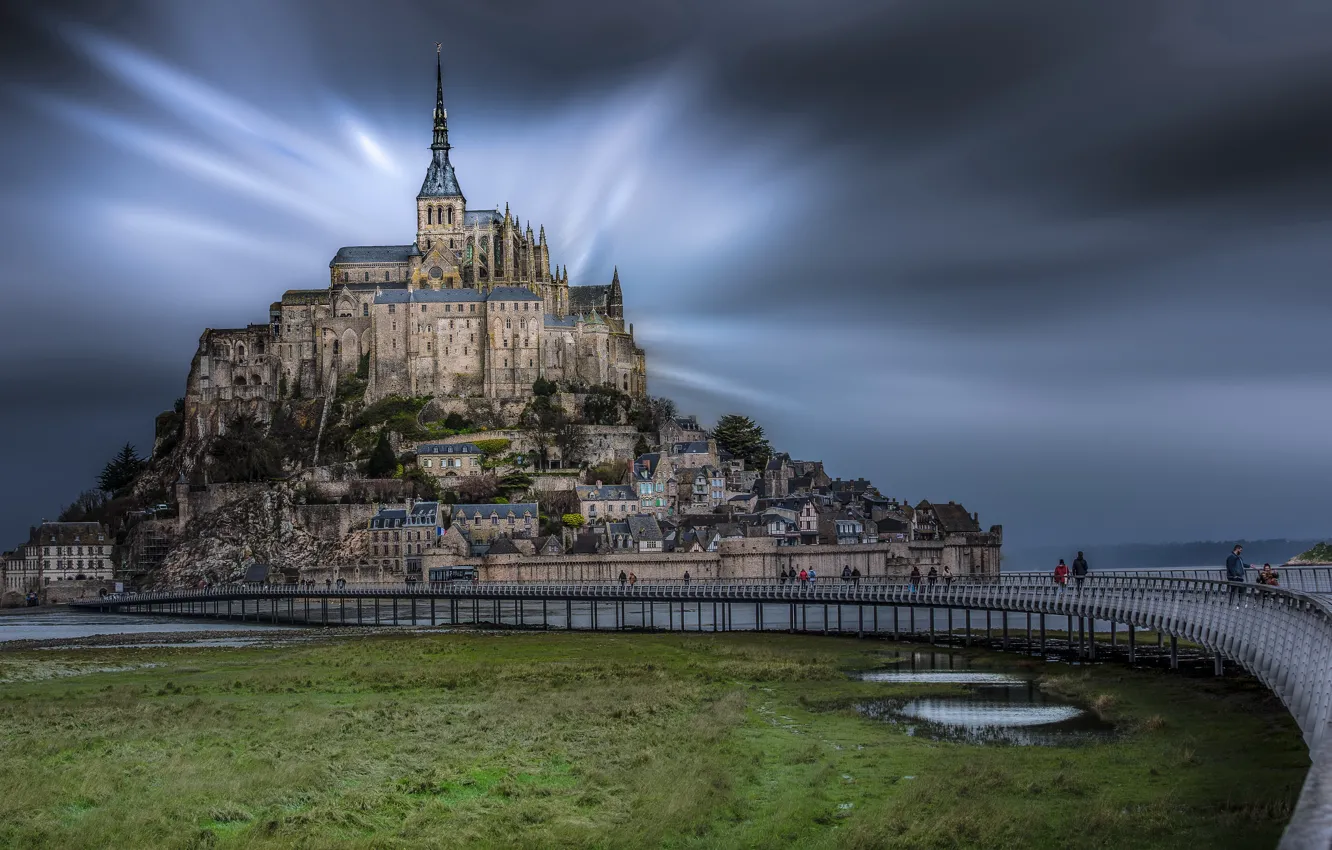 Фото обои пейзаж, архитектура, Mont Saint Michel