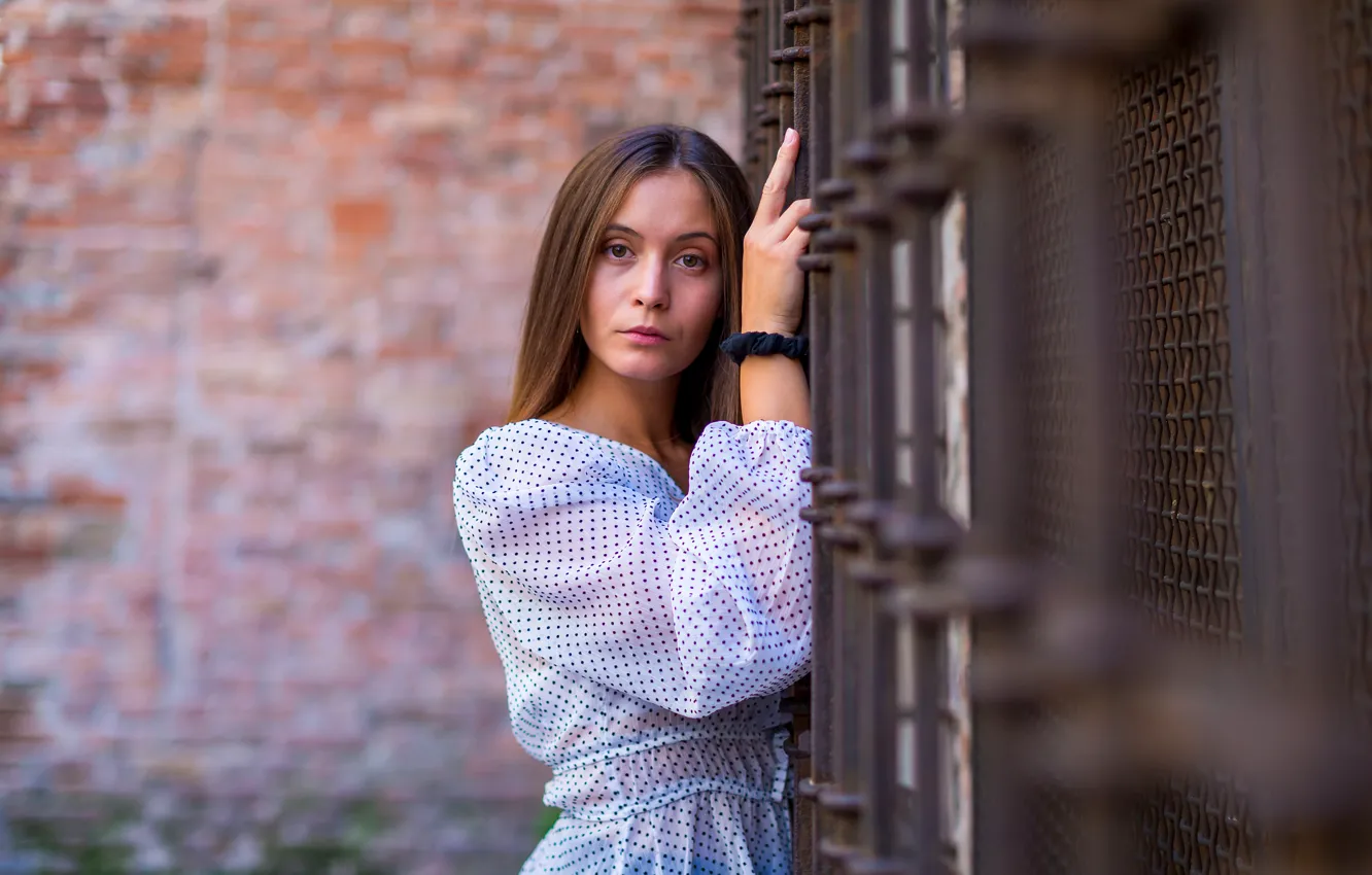 Фото обои взгляд, платье, боке, Sara