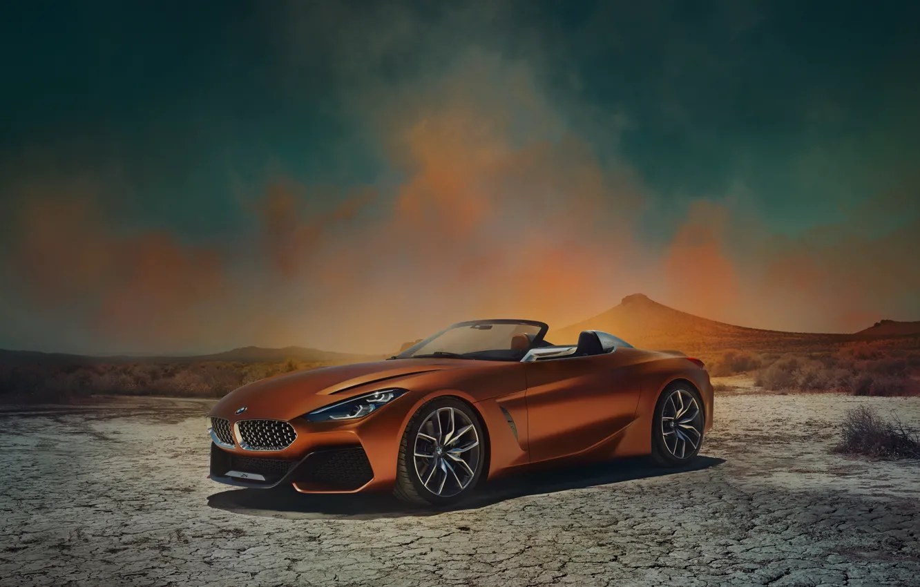 Фото обои пустыня, BMW, родстер, 2017, Z4 Concept