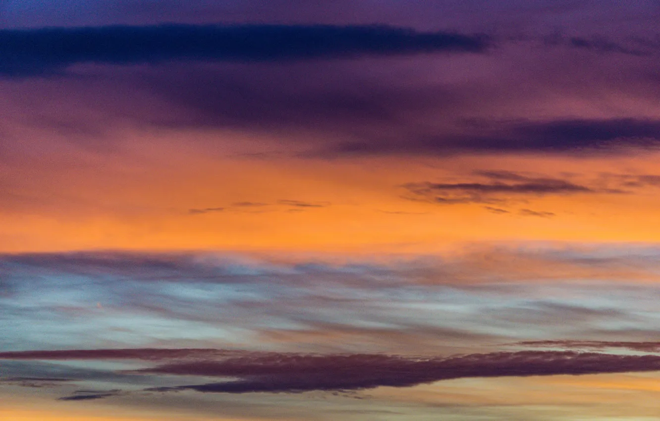 Фото обои colorful, twilight, sky, sunset, pink, clouds, orange, dusk