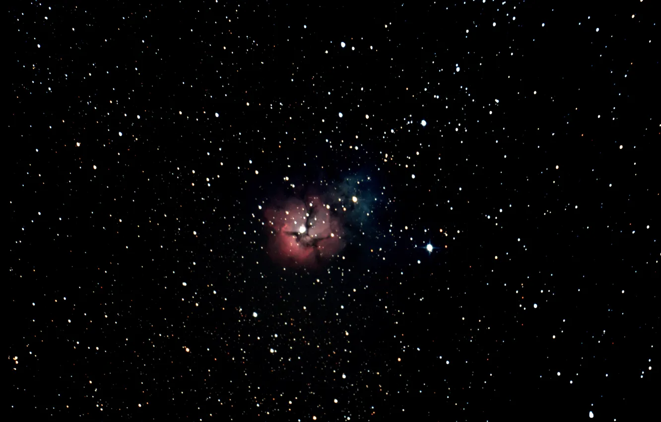 Фото обои туманность, в созвездии, Trifid Nebula, Стрельца, трёхдольная, диффузная
