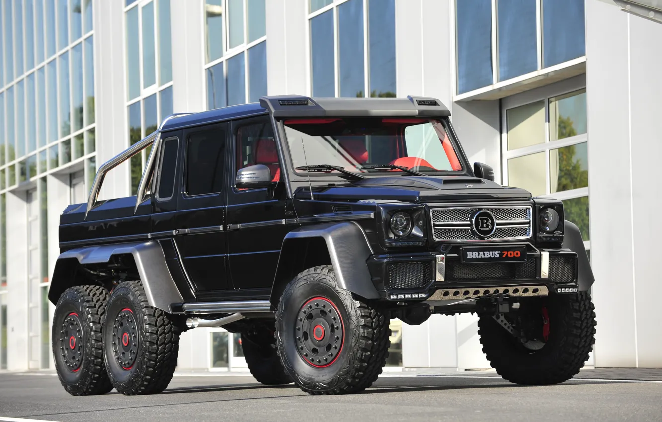 Фото обои Mercedes-Benz, Front, Building, G63, Brabus 700 6x6, W463 AMG