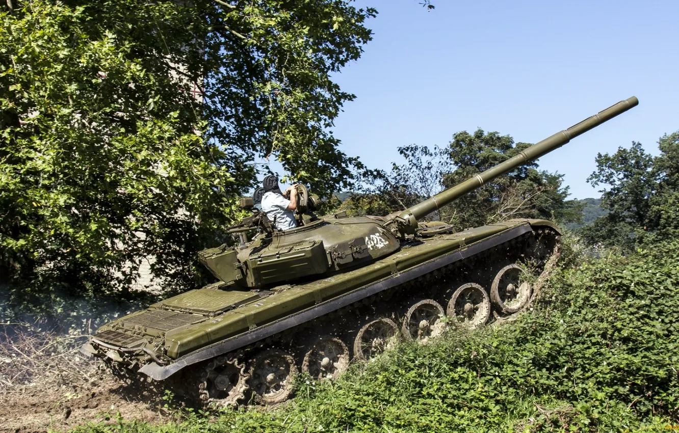 Фото обои power, tank, vegetation, Вроде как Т-72
