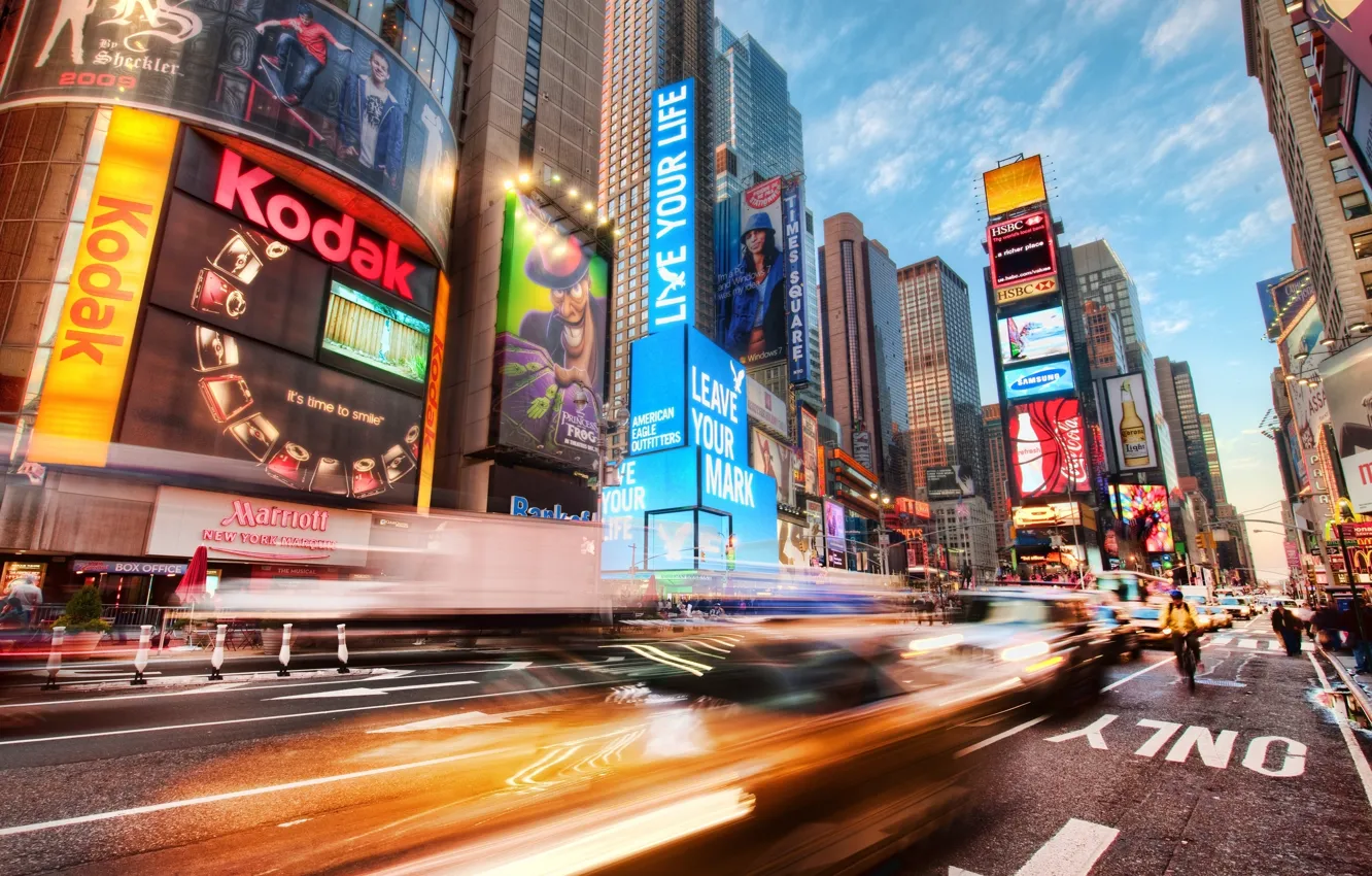 Фото обои США, Америка, square, new york, Таймс-сквер, times