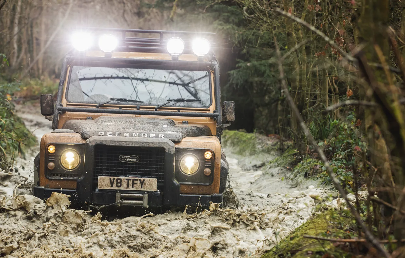 Land Rover Defender в грязи