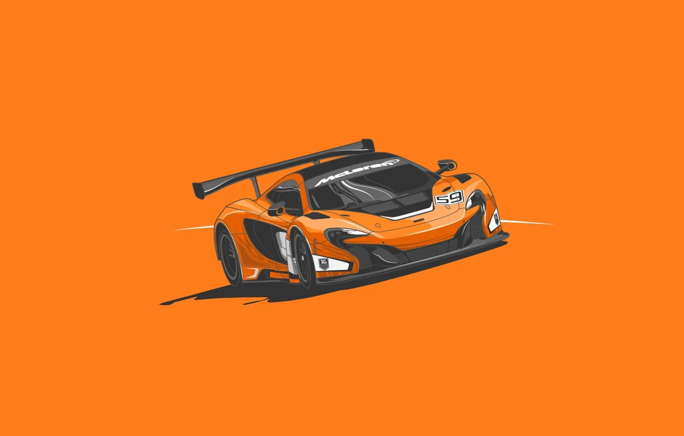 Фото обои McLaren, GTR, Orange, Car, Front, Minimalistic