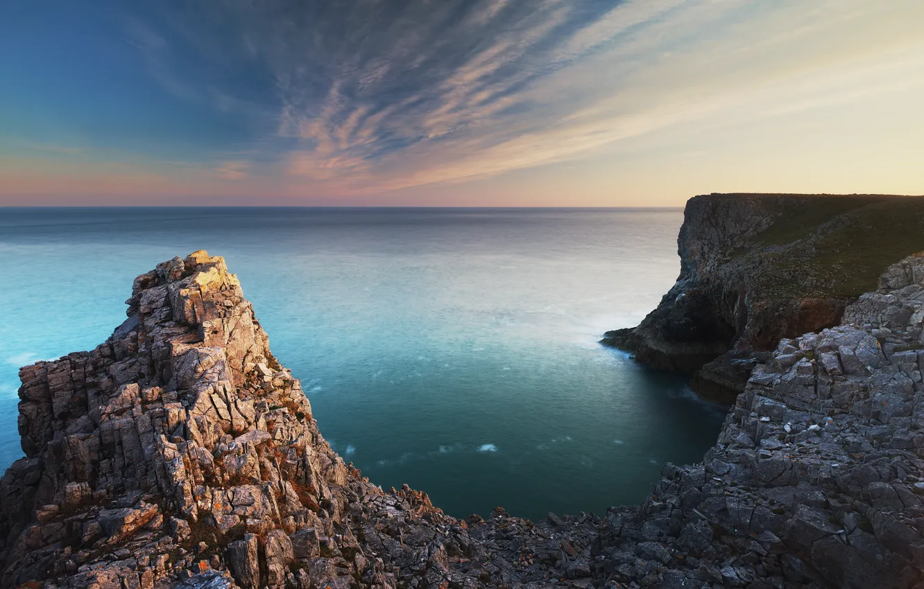Фото обои океан, скалы, Pembroke, south Wales