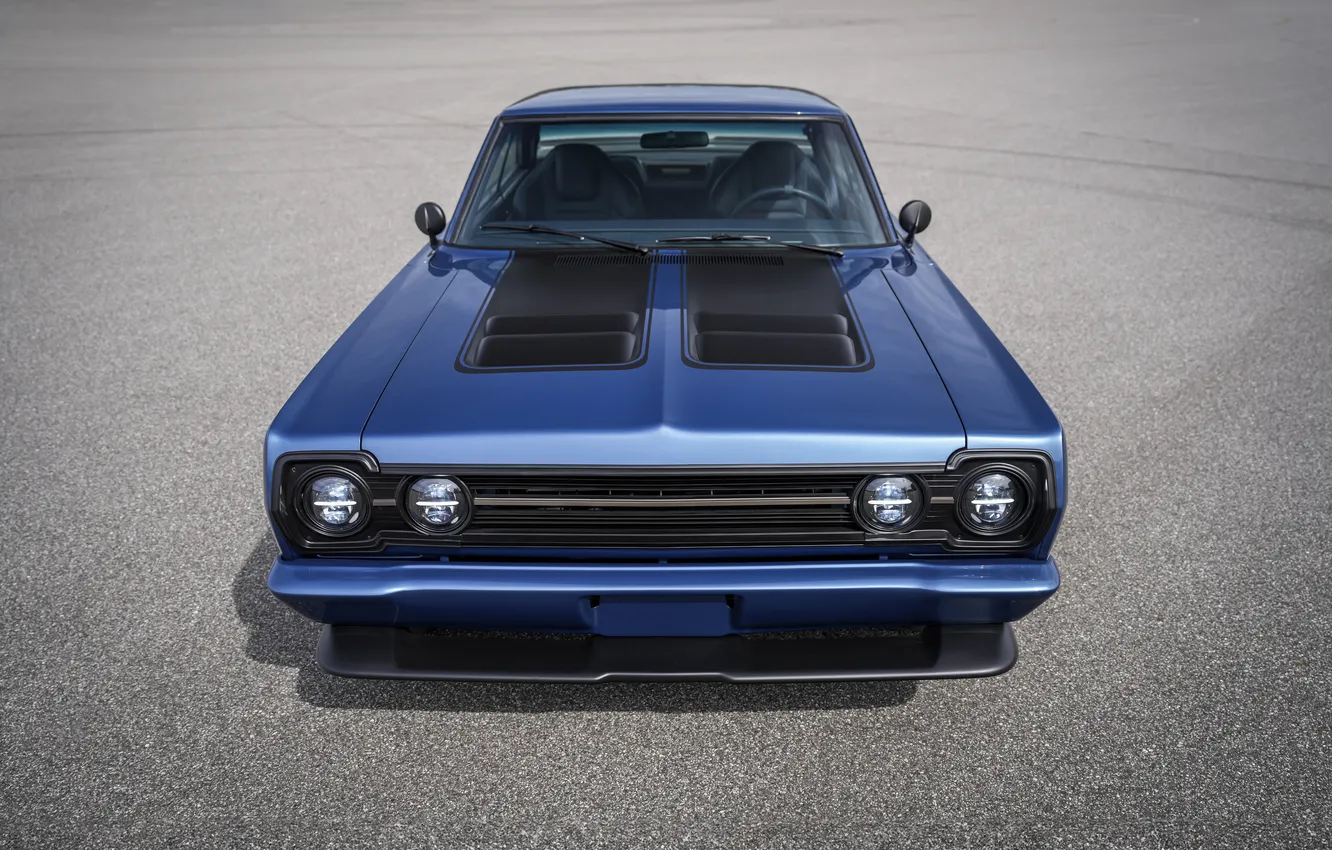 Фото обои Light, Blue, Front, Plymouth, SEMA, Face, Sight, Plymouth GTX