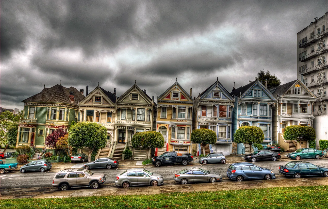 Фото обои машина, дом, Сан-Франциско, houses, Victorian