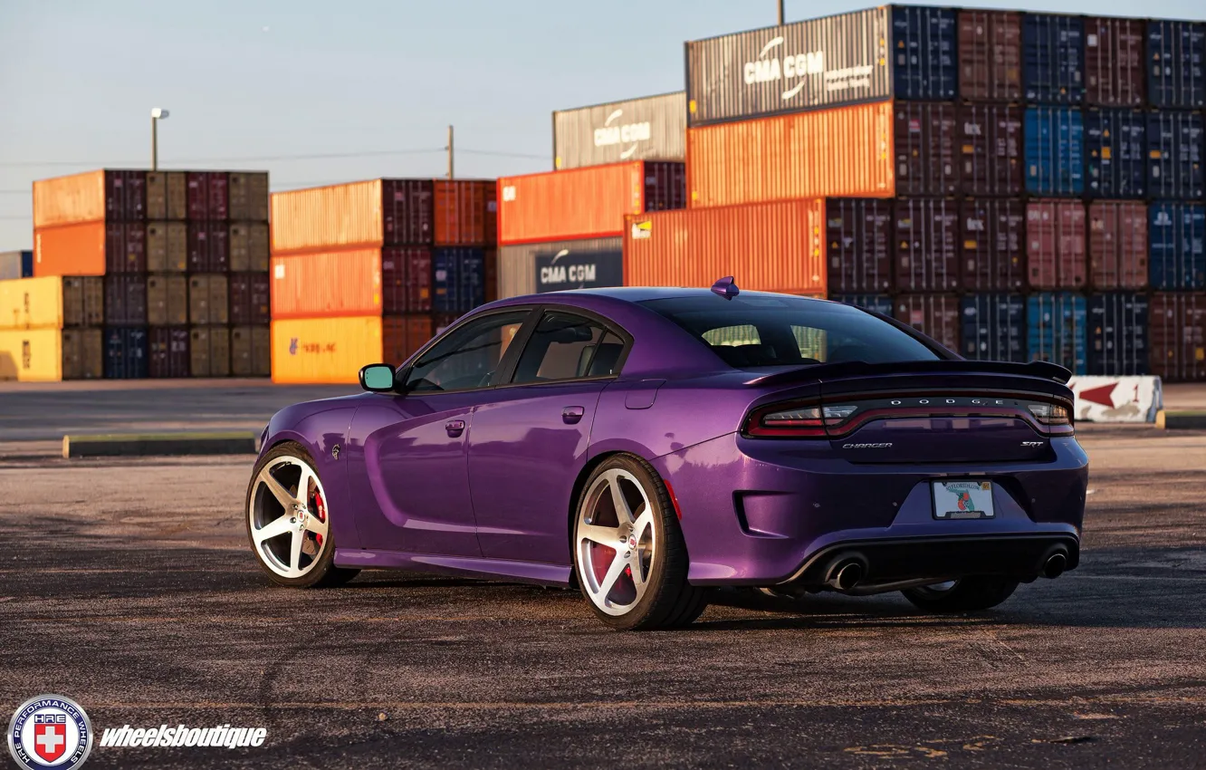 Фото обои Purple, Dodge Charger, Hellcat, SRT