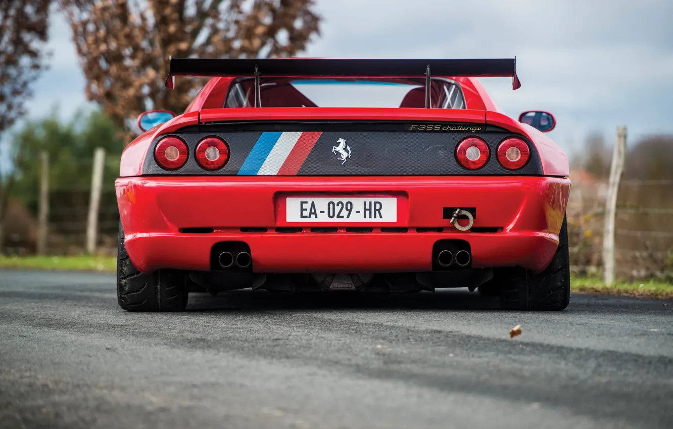 Фото обои Ferrari, F355, rear view, Ferrari F355 Challenge