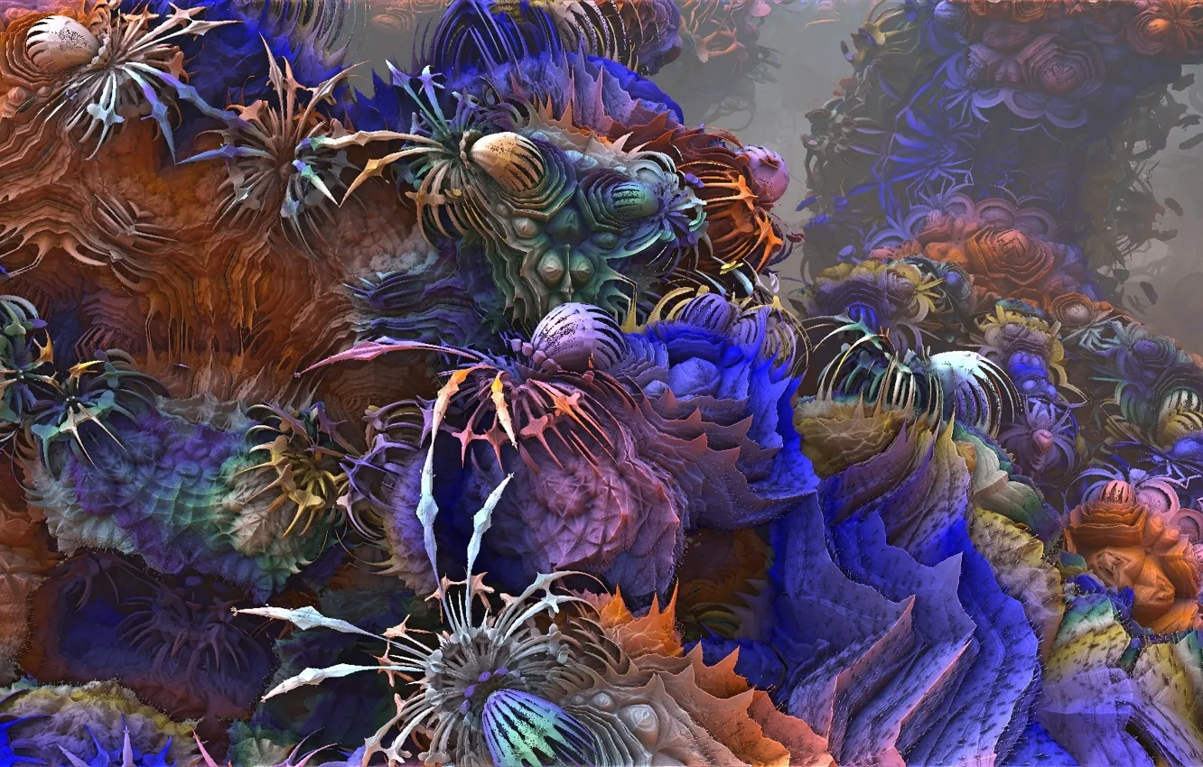 Фото обои абстракция, фон, цвет, форма, Fractal